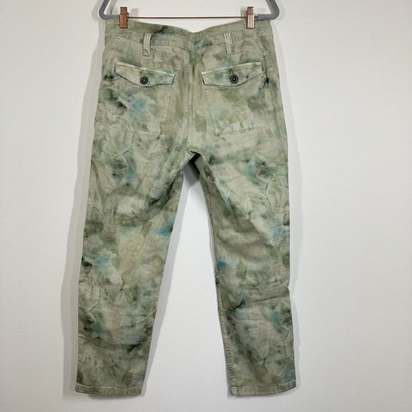 Anthropologie The Wanderer Pants Womens Size 29 Tie Dye Green High Rise Pants - Picture 4 of 9